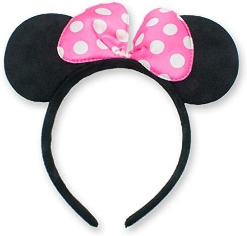 24 Pcs Mouse Costume Deluxe Fabric Ears Headband White Polka Dots Bow Party Headwear Decorations (Black) in Saudi Arabia