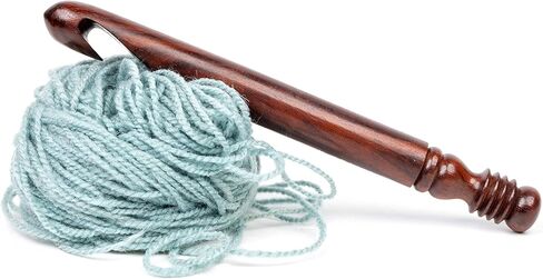 خطافات كروشيه فاخرة مصنوعة يدويًا بمقابض النجارة | مجموعة خطافات كروشيه 15 قطعة | خطاف كروشيه من خشب الورد | inanosa in Kuwait