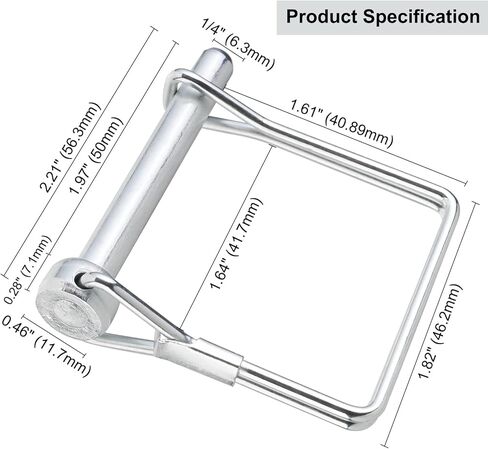 دبوس وصلة AuInn، دبوس وصلة أمان، دبوس قفل العمود، دبوس المقطورة، دبوس قفل السلك، دبابيس قفل مربعة الشكل للمقطورة (20 قطعة، 6.3 مم × 50 مم) in Kuwait