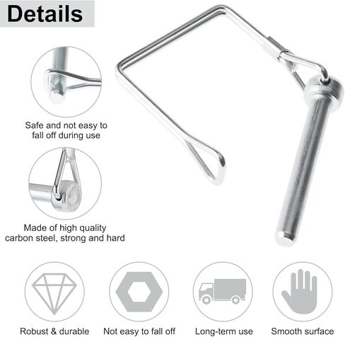 دبوس وصلة AuInn، دبوس وصلة أمان، دبوس قفل العمود، دبوس المقطورة، دبوس قفل السلك، دبابيس قفل مربعة الشكل للمقطورة (20 قطعة، 6.3 مم × 50 مم) in Kuwait