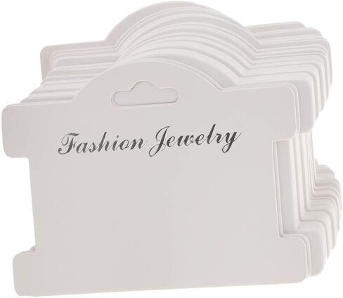 JANOU 100pcs Jewelry Display Cards Showing Tags Pendant Label Kraft Paper Jewelry Display Hanging Cards for Necklaces Bracelets Earring, 3.7x3 Inch in Saudi Arabia