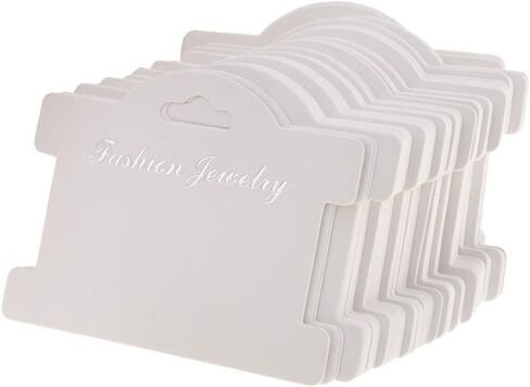 JANOU 100pcs Jewelry Display Cards Showing Tags Pendant Label Kraft Paper Jewelry Display Hanging Cards for Necklaces Bracelets Earring, 3.7x3 Inch in Saudi Arabia