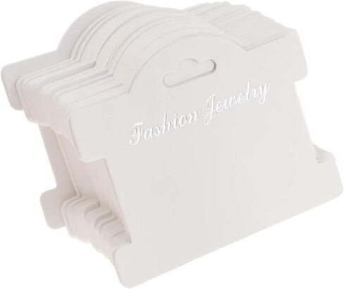 JANOU 100pcs Jewelry Display Cards Showing Tags Pendant Label Kraft Paper Jewelry Display Hanging Cards for Necklaces Bracelets Earring, 3.7x3 Inch in Saudi Arabia