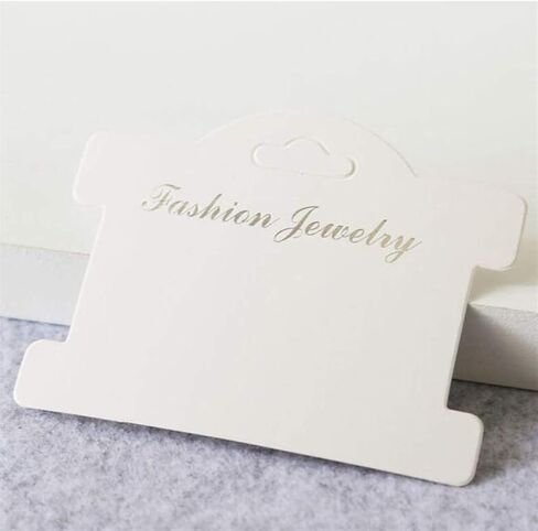 JANOU 100pcs Jewelry Display Cards Showing Tags Pendant Label Kraft Paper Jewelry Display Hanging Cards for Necklaces Bracelets Earring, 3.7x3 Inch in Saudi Arabia