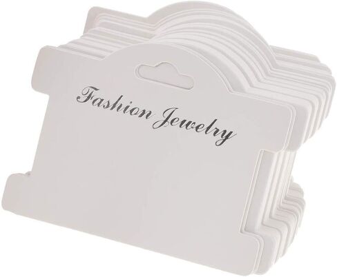 JANOU 100pcs Jewelry Display Cards Showing Tags Pendant Label Kraft Paper Jewelry Display Hanging Cards for Necklaces Bracelets Earring, 3.7x3 Inch in Saudi Arabia