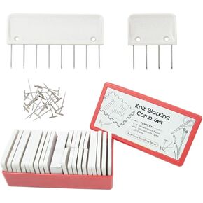 مجموعة دبابيس حجب الحياكة مكونة من 25 مشطًا لحجب الحياكة أو الكروشيه أو الدانتيل أو مشاريع الإبرة مع 100 دبابيس على شكل حرف T in Kuwait