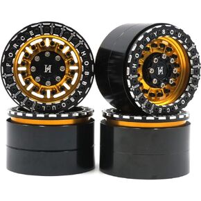 4pcs RC Aluminium 2.2 beadlock Wheels Rims Hex 12mm Black Color Weight about 160g/pc Fit for RC Mud Truck Rock Crawler Trx4 Scx10 Capra Ryft Gen8