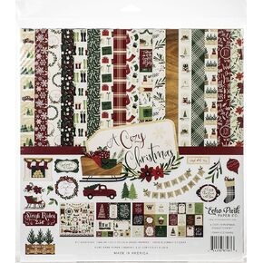Echo Park Paper Company paper, red, green, black, cream, woodgrain 12-x-12-Inch in Kuwait