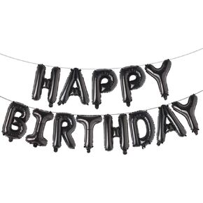 Happy Birthday Balloons, Aluminum Foil Banner Balloons for Birthday Party Decorations and Supplies (Orange)