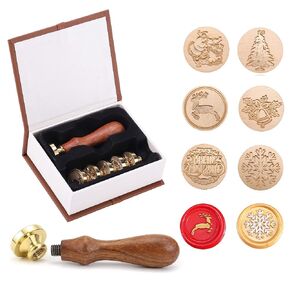 Lpraer with Love Wax Seal Stamp Set, 6Pcs Sealing Wax Stamps with Wooden Handle and Gift Box for Wedding Invitation,Card,Gift Wrap,Envelopes Decor