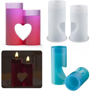 2 Pcs Candle Molds Silicone Set, Super Easy to Demold Pillar 3D Candle Molds for Candle Making Food Grade Silicone Bubble Candle Mold for DIY Handmade Soap, Candle, Graduation, Mother Gifts