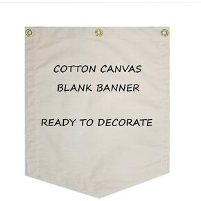 لافتة من القماش الكتاني باللون الأبيض، مقاس 68.58 سم × 81.28 سم، على شكل درع قابل للطلاء، مقاس 283.58 جم، من قماش قطني طبيعي غير مكتمل، مزود بحلقات معدنية، لوازم فنية لفصول مدرسي فني، صناعة يدوية in Kuwait