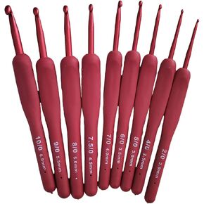 8Pcs Purple Aluminum Alloy Crochet Hooks Set,Ergonomic Knitting Needles Handles,Suitable for Knitting Hat,Sweater,Baby Socks,Scarf (Purple) in Saudi Arabia