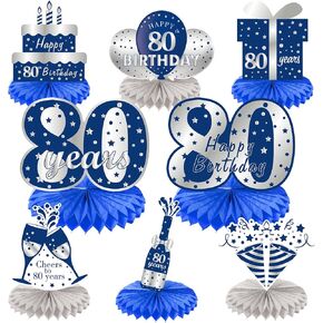 8 قطع زينة عيد الميلاد الثمانين للرجال من مجموعة قرص العسل لعيد الميلاد 80، لوازم حفلات طاولة عيد الميلاد 80 عيد ميلاد سعيد، من ثمانين إلى 80 عاماً ديكور in Kuwait