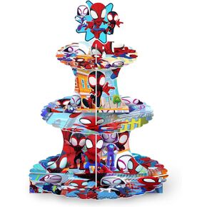 Spidey Cupcake Stands Birthday Party Supplies,Dessert Stand Cupcake Tower Decoration Supplies for Kids Party Supply in Kuwait