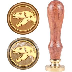 CRASPIRE Easter Wax Seal Stamp Easter Bunny Vintage Sealing Wax Stamps 25mm Removable Brass Head Sealing Stamp with Wooden Handle for Halloween Wedding Invitations Christmas Xmas Thanksgiving Party