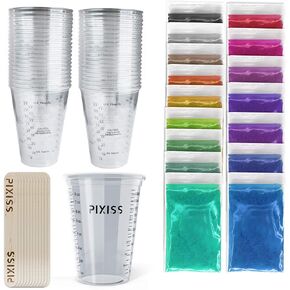Disposable Epoxy Resin Mixing Cups Clear Plastic 10-Ounce 20-Pack, 15 Pack Mica Powders, 20 Mixing Sticks in Saudi Arabia