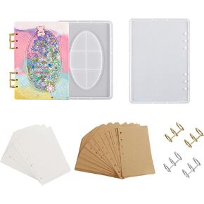 Notebook Cover Resin Shaker Molds kit, Notebook Quicksand Casting Epoxy Resin Molds, Shaker Silicone Mold for DIY Notebook, Journal (Rectangle D) in Kuwait