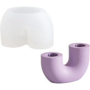 Creative Candle Holder Cement Mold for Silicone Concrete Candlestick Making Mould Modern Design Craft Home Decorations