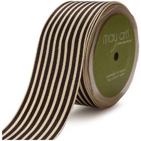 May Arts 1-1/2-Inch Wide Ribbon, Black Grosgrain Stripe