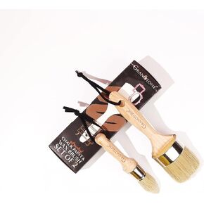 Granotone Chalk and Wax Paint Brush Set | 1Pc Painting Brush with Natural Bristles & Wooden Handle | Professional Round Paint Brush for Wood, Furniture, Home Decor, DIY Projects,60cm in Kuwait