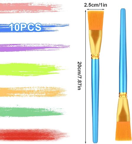 AIEX 10pcs Flat Paint Brushes 1 Inch Wide, Watercolor Acrylic Paint Brush Bulk Synthetic Nylon Oil Painting Brushes for Artists Professional Amateurs Gouache & Acrylic Painting in Saudi Arabia