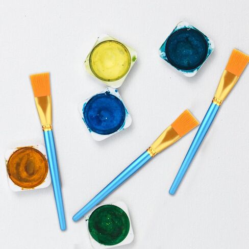 AIEX 10pcs Flat Paint Brushes 1 Inch Wide, Watercolor Acrylic Paint Brush Bulk Synthetic Nylon Oil Painting Brushes for Artists Professional Amateurs Gouache & Acrylic Painting in Saudi Arabia