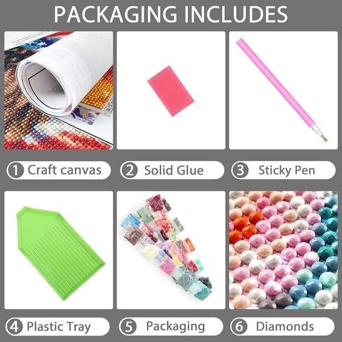 مجموعة طلاء الفيل الماسي 5D من CHOSIGHT - طلاء DIY مع زهرة فنية ماسية دائرية كاملة الحفر، مجموعة تطريز ديكور المنزل مع القماش والأدوات والألماس المتلألئ - 12 × 16 بوصة in Kuwait