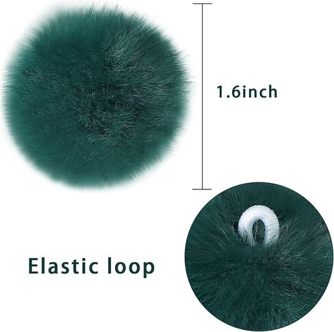 24 قطعة من كرات الفرو الصناعي بوم بوم بوم بوم من الفراء المقلد مع حلقة مرنة لديكورات اصنعها بنفسك قبعات سلاسل المفاتيح والأوشحة والقفازات والأكياس والاكسسوارات in Kuwait