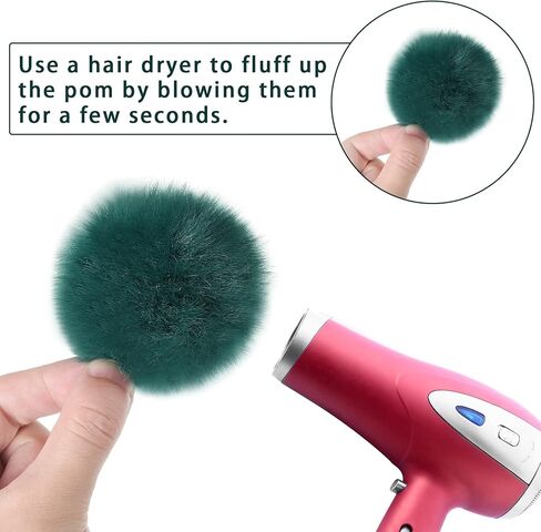 24 قطعة من كرات الفرو الصناعي بوم بوم بوم بوم من الفراء المقلد مع حلقة مرنة لديكورات اصنعها بنفسك قبعات سلاسل المفاتيح والأوشحة والقفازات والأكياس والاكسسوارات in Kuwait