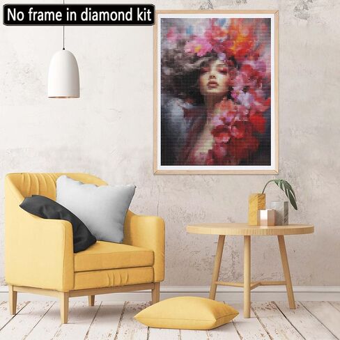 مجموعة الرسم الماسي 5 دي للنساء من تشويسايت، طلاء يدوي مع زهرة فنية ماسية دائرية كاملة الثقب كريستال حجر الراين تطريز صور الحرف اليدوية لتزيين جدار المنزل 12 × 16 انش in Kuwait