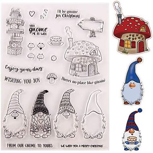 Welcome to Joyful Home 1pc Gnome Wishing You Joy Christmas Clear Stamp for Card Making Decoration and Scrapbooking in Saudi Arabia