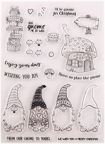 Welcome to Joyful Home 1pc Gnome Wishing You Joy Christmas Clear Stamp for Card Making Decoration and Scrapbooking in Saudi Arabia