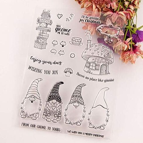 Welcome to Joyful Home 1pc Gnome Wishing You Joy Christmas Clear Stamp for Card Making Decoration and Scrapbooking in Saudi Arabia