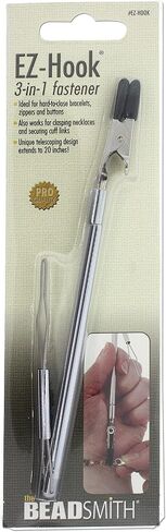 The Beadsmith EZ Hook 3-in-1 Fastener – Jewelry Aid – Stainless Steel – Design Extends Up To 20 Inches – Ideal for Bracelets, Zippers Buttons, Cufflinks and Hard-to-Close Jewelry in Saudi Arabia