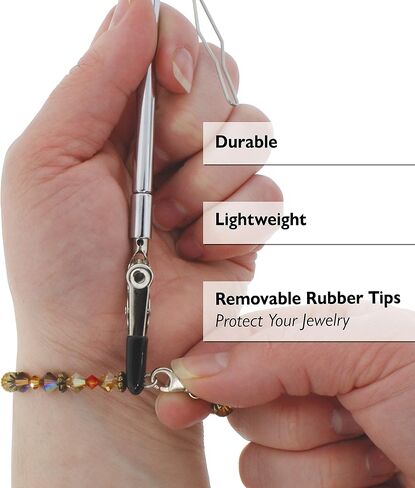 The Beadsmith EZ Hook 3-in-1 Fastener – Jewelry Aid – Stainless Steel – Design Extends Up To 20 Inches – Ideal for Bracelets, Zippers Buttons, Cufflinks and Hard-to-Close Jewelry in Saudi Arabia