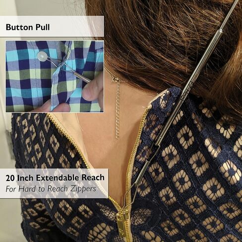 The Beadsmith EZ Hook 3-in-1 Fastener – Jewelry Aid – Stainless Steel – Design Extends Up To 20 Inches – Ideal for Bracelets, Zippers Buttons, Cufflinks and Hard-to-Close Jewelry in Saudi Arabia