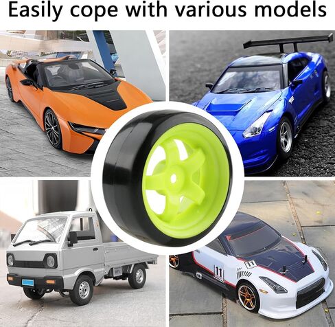 4 قطع من Rchobbytop عجلات انجراف 1/10 RC 12 مم وعجلات انجراف سداسية 12 مم لسيارة HSP Redcat HPI Tamiya 3RACING Kyosho Traxxas Wltoys MST تتجاوز RC Drift Car، مع 8 قطع صواميل قفل شفة ومفتاح ربط in Kuwait