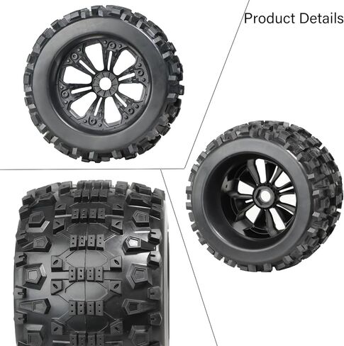 ارموكسيتو عجلات واطارات سداسية تعمل بجهاز تحكم عن بعد مقاس 17 ملم 3.8 لسيارة تراكساس اكس ماكس واي-ماكس وايريفو 2.0 في اكس ال 3.3 ارما كراتون نوتوريوس 6s سافاج XL X4.6 مقياس 1/8 عجلات واطارات شاحنة in Kuwait