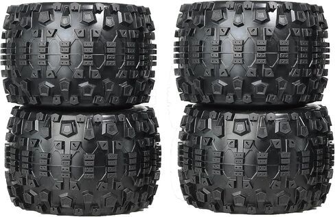 ارموكسيتو عجلات واطارات سداسية تعمل بجهاز تحكم عن بعد مقاس 17 ملم 3.8 لسيارة تراكساس اكس ماكس واي-ماكس وايريفو 2.0 في اكس ال 3.3 ارما كراتون نوتوريوس 6s سافاج XL X4.6 مقياس 1/8 عجلات واطارات شاحنة in Kuwait