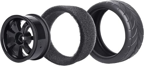 4PCS Width:1.02" (26mm) OD 2.56"(65mm) Rubber Tires & Wheel Rims 12mm Hex Hub for 1/10 Scale RC Vehicle On Road Touring Car in Saudi Arabia