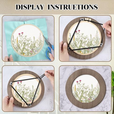 4 Pcs Wood Embroidery Hoop Frame 6 Inch Round Wooden Embroidery Frame Wood Display Frame Circle for Finished Cross Stitch Hoop DIY Art Craft Sewing Ornaments in Saudi Arabia