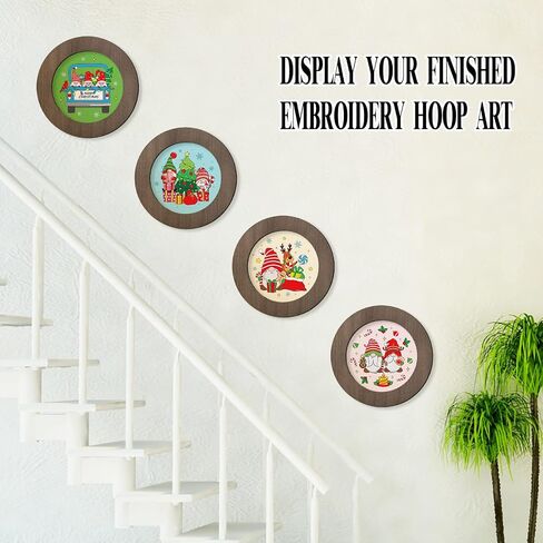 4 Pcs Wood Embroidery Hoop Frame 6 Inch Round Wooden Embroidery Frame Wood Display Frame Circle for Finished Cross Stitch Hoop DIY Art Craft Sewing Ornaments in Saudi Arabia