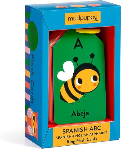 Mudpuppy Spanish English - بطاقات فلاش ABC Ring تتميز برسوم توضيحية ساحرة لتطوير الذاكرة وتعلم اللغة للأطفال من سن 1 فما فوق in Kuwait
