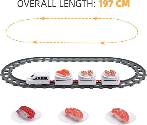 تويفيان مجموعة واحدة من العاب قطار السوشي الدوارة الكهربائية للمنزل (لون ابيض) in Kuwait