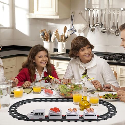 تويفيان مجموعة واحدة من العاب قطار السوشي الدوارة الكهربائية للمنزل (لون ابيض) in Kuwait