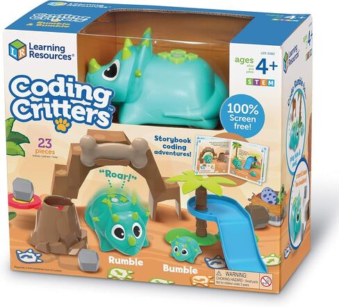 Learning Resources Coding Critters Rumble & Bumble - 23 Pieces, Ages 4+, Educational Learning Games, Screen-Free Early Coding Toy For Kids, Interactive STEM Coding Pet in Saudi Arabia