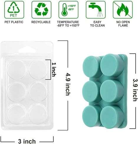 حاويات تذويب الشمع من issdem مجموعة من 100 عبوة من قوالب تذويب الشمع البلاستيكية الشفافة لصنع الشموع in Kuwait