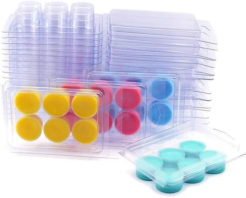 حاويات تذويب الشمع من issdem مجموعة من 100 عبوة من قوالب تذويب الشمع البلاستيكية الشفافة لصنع الشموع in Kuwait