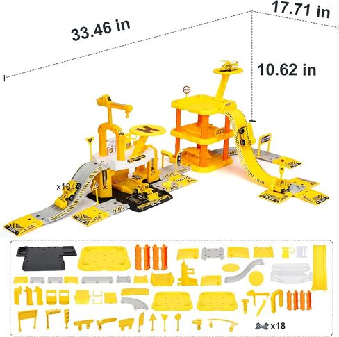 TOY Life Construction Toys Set - Toy Construction Vehicles with Toy Trucks for 3 4 5 6 Year Old Boys - Toy Car Garage Construction Trucks for Kids Construction Toys with Race Track in Saudi Arabia